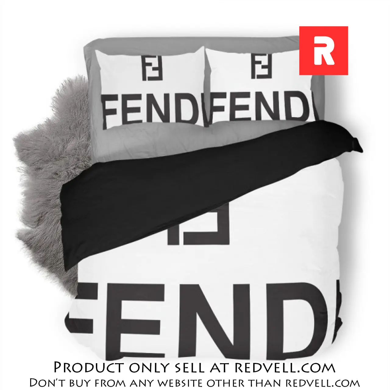 Fendi premium luxury logo fashion brand premium bedding set home decor rv3839767